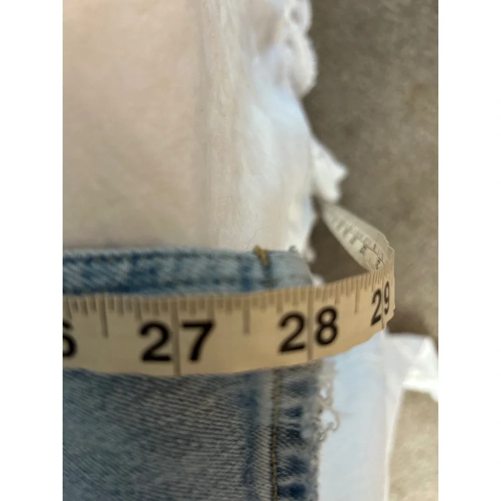 Abercrombie Fitch Womens The Dad High Rise Cross Over Light Wash Jeans Size 6S - Picture 7 of 10